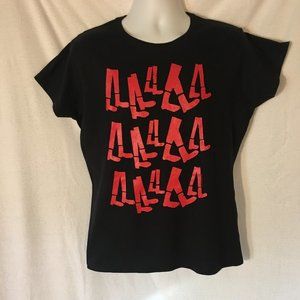 New Rare Depeche Mode Black T Shirt Red Boots
